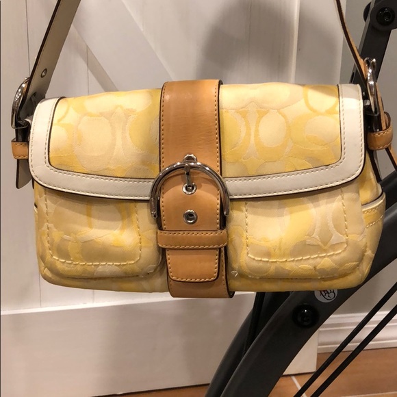 Coach Handbags - Coach Optic signature Soho Yellow - Small